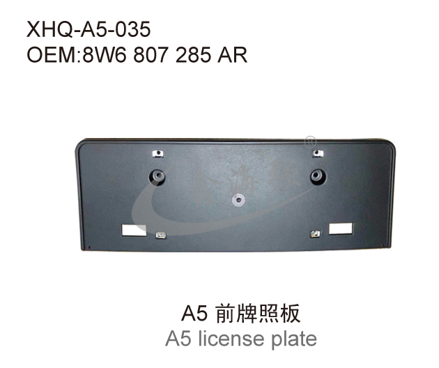 A5 trim for licence plate